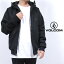USモデル ボルコム アウター ジャケット VOLCOM HERNAN JACKET PARKER HOODY BLACK パーカー フーディ 中綿 長袖 ヘビーウェイト ブラック 黒 ロゴ 刺繍 メンズ 男性 レディース 女性 スノボー サーフィン スケボー ヴォルコム