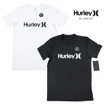 USモデル キッズサイズ HURLEY ハーレー ラッシュガード BOYS ONE AND ONLY ボーイズ ワン アンド オンリー プリント Tシャツ トップス 半袖 ブラック 黒 ホワイト 白 子供 男の子 女の子 サーフシャツ UVカット 水着 海 川 ジュニア 子供サイズ　 S M L XLサイズ