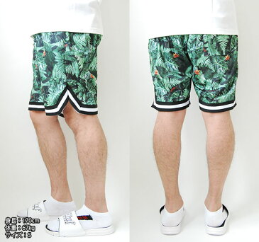 【送料無料】EPTM エピトミ BASKETBALL SHORTS PANTS TROPICAL CAMO GREEN バスケットボール ショーツ バスパン ショートパンツ ハーフパンツ 総柄 ボトムス ジャージ メンズ 男性 レディース 女性 グリーン 緑 トロピカル カモ バスケットショーツ モードストリート