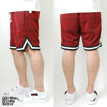 【送料無料】EPTM エピトミ KNIT PLAID BASKETBALL SHORTS PANTS RED BLACK バスケットボール ショーツ バスパン ショートパンツ ハーフパンツ チェック柄 ボトムス ジャージ メンズ 男性 レディース 女性 レッド 赤 ブラック 黒 バスケットショーツ モードストリート