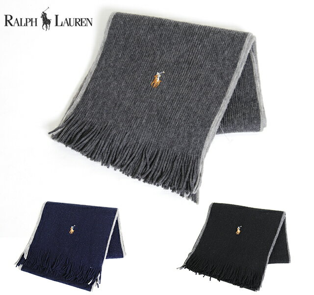 アウトレット POLO RALPH LAUREN ポロ ラルフローレン マフラー スカーフ CLASSIC LUX MERINO SCARF ニット マフラー ブラック グレー ネイビー 黒 紺 ポニー刺繍 メンズ 男性 レディース 女性 ストリート カジュアル 小物 通勤 通学