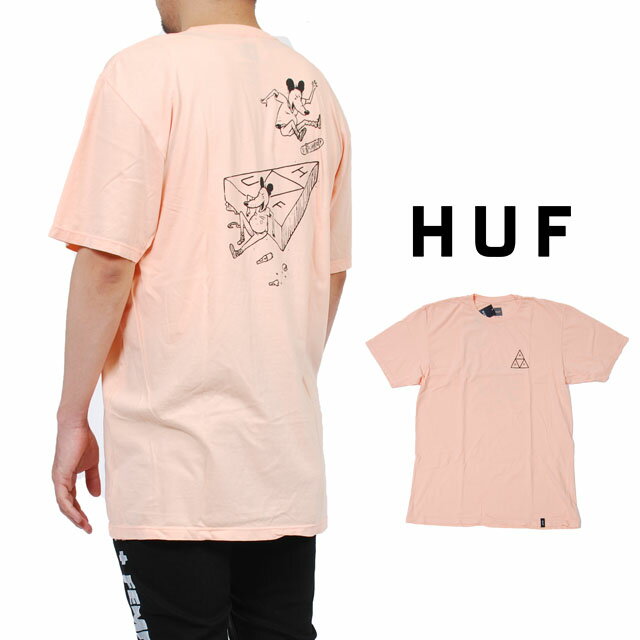 アウトレット 訳アリ HUF ハフ トリプル トライアングル Tシャツ SK8 RAT TRIPLE TRIANGLE TEE PEACH 半袖 ロゴ トップス...