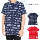 トミー ヒルフィガー ペアTシャツ トミーヒルフィガー ロゴ オールオーバー プリント Tシャツ メンズ S M L XLサイズ ネイビー レッド レディース 半袖 総柄 スウェット ルームウェア スリープウェア TOMMY HILFIGER USモデル