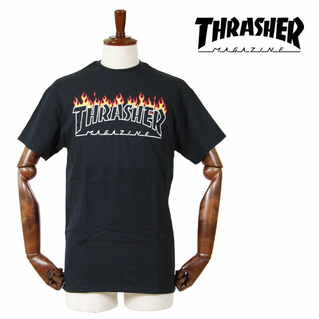 THRASHER スラッシャー スコーチ アウトライン S/S Tシャツ メンズ　半袖 S M L XLサイズ ブラック 黒 BLACK SCORCHED OUTLINE T-SHIRT