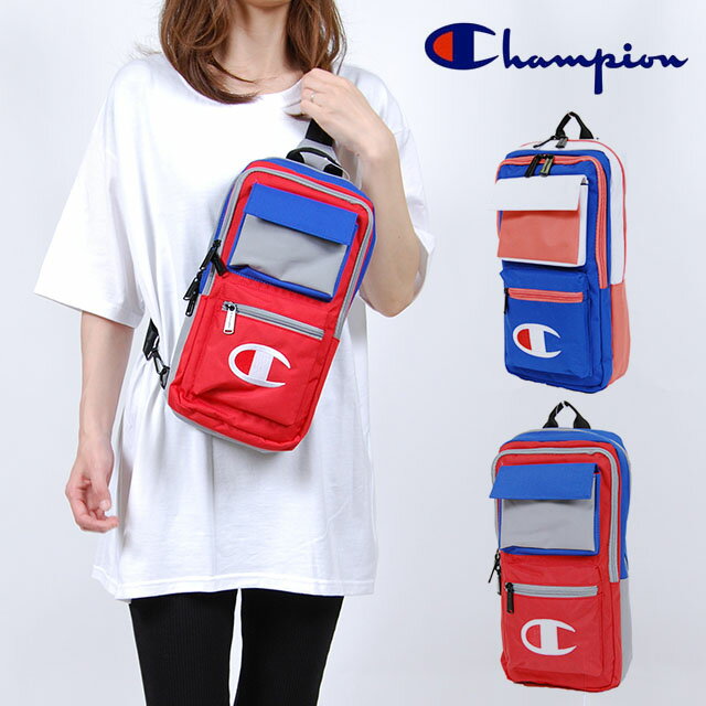 チャンピオン ウエストポーチ レディース アウトレット CHAMPION チャンピオン バッグ COLOR BLOCK SINGLE STRAP PACK BAG カラー ブロック スリング ストラップ パック ロゴ刺繍 鞄 ワンショルダー ボディバッグ バック グレー マルチ レッド 赤 ブルー 青 ブライト コンボ メンズ 男性 レディース 女性 USモデル