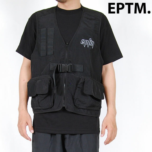 アウトレット EPTM エピトミ TACTICAL VEST BLACK タクティカルベスト リフレクター ナイロン アウター ブラック 黒 ミリタリー チェストリグ フィッシングベスト アウトドア キャンプ 釣り ワークベスト eptm