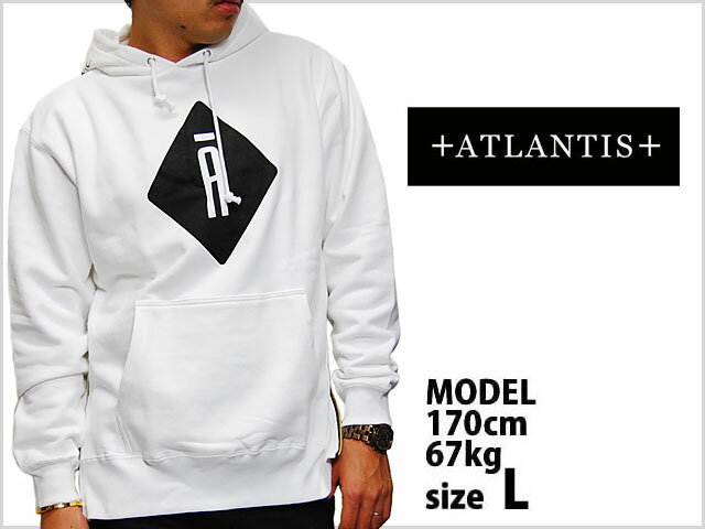 アウトレット ATLANTIS A LOGO PULLOVER HOODIE SIDE ZIP WHITE アトランティス Aロゴ スウェット プルオーバー フーディー パーカー サイドジップ付き トップス パーカー フードプリント有 ホワイト メンズ 男性 レディース 女性 HIPHOP ヒップホップ ストリート ブランド