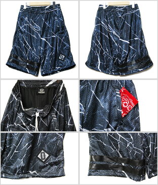 DEFYANT ディファイエント MARBLE MESH BASKETBALL SHORT JERSEY PANT BLACK マーブル メッシュ バスケットボール ショーツ バスパン ジャージ ブラック 黒 メンズ 男性 レディース 女性 ブラック 黒 トップス 総柄 HIPHOP ヒップホップ ストリート DFYNT