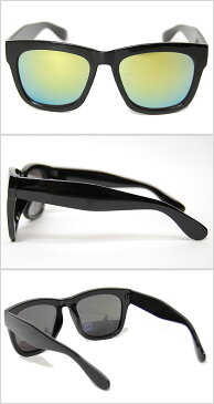 アウトレット NO BRAND WELLINGTON SUNGLASS BLACK MIRROR LENS ウェリントン サングラス 眼鏡 ブラック 黒 ミラーレンズ メンズ 男性 レディース 女性 小物 アクセサリー UVカットレンズ