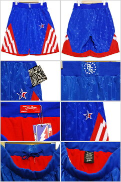 ポストゲーム バスケジャージ POST GAME EAST BASKETBALL SHORTS BLUE WHITE RED バスケットボール メッシュ ショーツ バスパン メンズ 男性 レディース 女性 ブルー 青 ホワイト 白 レッド 赤 ボトムス 総柄 POSTGAME