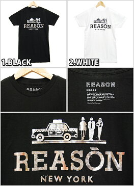 アウトレット REASON リーズン TAXI TEE TOPS BLACK WHITE SILVER Tシャツ 半袖 トップス Uネック プリント ブラック 黒 ホワイト 白 シルバー 銀 メンズ レディース 男女兼用 ユニセックス バスケット