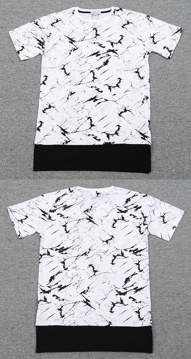 アウトレット AMTY アンティ 裾切替プリント S/S T-SHIRTS ロング丈Tシャツ ロング丈 Tシャツ WHITE ホワイト 白 BLACK ブラック 黒 GRAY グレー 総柄 メンズ 男性 レディース 女性 TOPS トップスHIPHOP ヒップホップ 無地Tシャツ プレーン