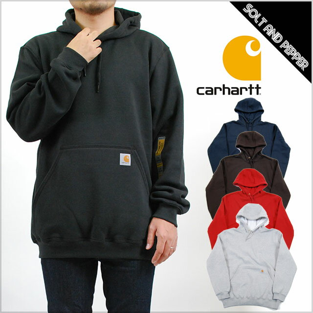 カーハート Carhartt MIDWEIGHT HOODED SWEATSHIRT PULLOVER ミッドウェイト フーディ スェットシャツ プルオーバーパーカー グレー 灰 ブラック 黒 レッド 赤 ダークブラウン　茶 長袖 メンズ 男性 レディース 女性 トップス カジュアル アメカジ ワークブランド 再入荷