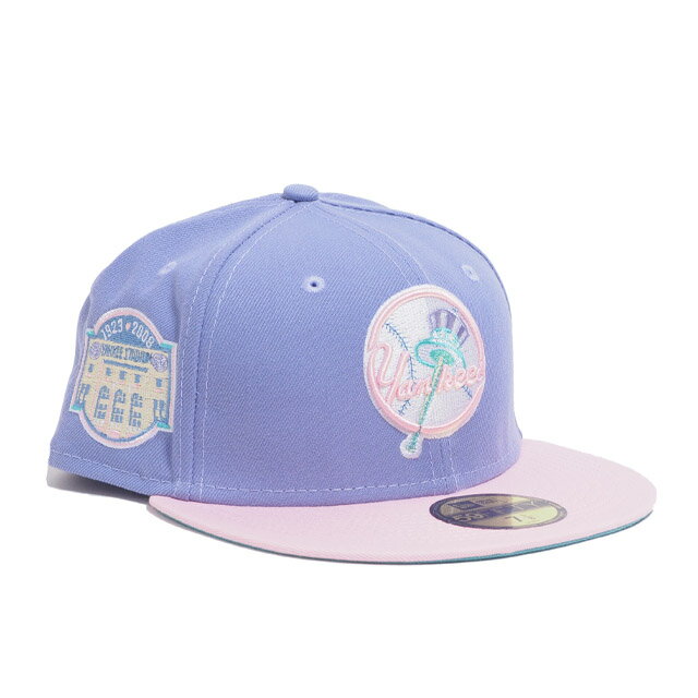 USモデル NEWERA ニューエラ キャップ 59FIFTY ニューヨーク ヤンキース SIDEPATC サイドパッチ ラベンダー パープル 紫 ピンク グリーン メンズ 男性 レディース 帽子 ハット NEW ERA ヤンキースタジアム モデル YANKEE STADIUM GAME FITTED CAP NEYYANCO LAV PINK