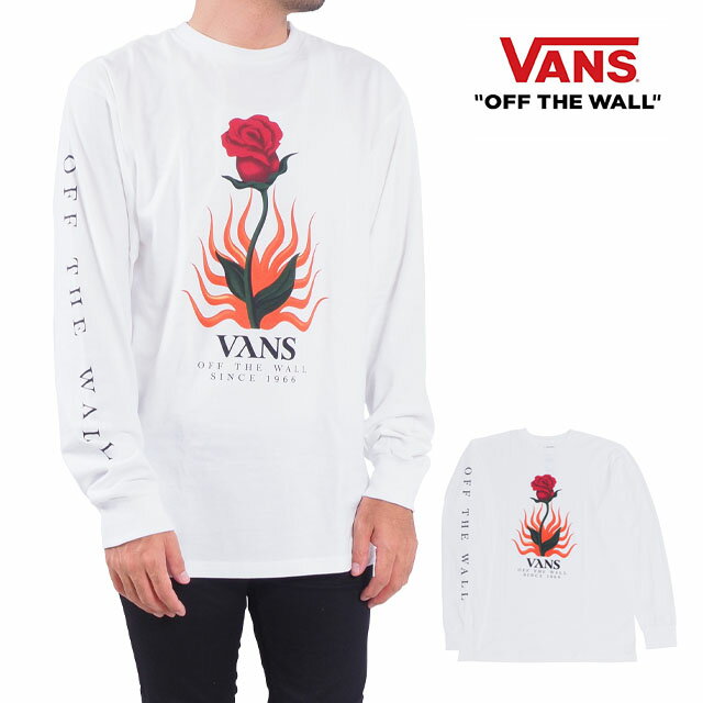 ヴァンズ バンズ VANS 長袖Tシャツ ロンT メンズ レディース S M L XL LL 2L サイズ 大きいサイズ USモデル ホワイト 白 ロゴ プリント ストリート スケートブランド VANS M FLORES LS TEE