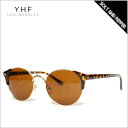アウトレット 訳アリ YHF LOS ANGELES CASHTON BROWN×GOLD SUNGLASS サングラス ブラウン 茶 ゴールド 金 サークルレ...