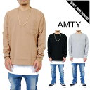 アウトレット AMTY アンティ ポケット付きプルオーバークルーネックスウェット 長袖 GRAY グレー 灰 BLACK ブラック 黒 ベージュ サンド ウィー...