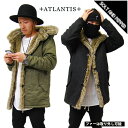 アウトレット ATLANTIS FUR OF GOD PARKA JACKET アトランティス ファーオブゴッド パーカー ジャケット OLIVE BLACK オリーブ ブラック 緑 黒 ミリタリー フード取り外し可能 メンズ 男性 アウター トップス ロング丈 モッズコート