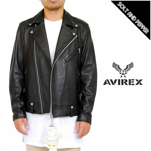 アウトレット AVIREX アヴィレックス SHEEP DOUBLE RIDERS　JACKET BLACK シープ ダブル ライダース ジャケット ブラック 黒 羊革 本革 シープレザー ミリタリー アウター メンズ 男性 国内正規取扱店 本物