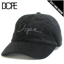 アウトレット DOPE COUTURE ドープ クチュール REVERSE TERRY SCRIPT SNAPBACK CAP BLACK リバース テリー スクリプト スナップバック ロゴ キャップ ブラック 黒 帽子 メンズ 男性 レディース 女性 小物 アクセサリー ストリート