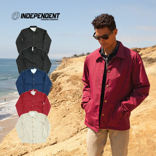 アウトレット インディペンデント INDEPENDENT TRADING COMPANY ナイロン コーチジャケット NYLON COACHES JACKET JKT ウィンドブレーカー アウター ブラック 黒 ネイビー 紺 赤 ワイン カーキ…