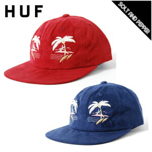 アウトレット HUF ハフ スナップバック キャップ SOUVENIR 6 PANEL CAP NAVY BURGUNDY スーベニア スーベニール 6パネル キャップ アジャスタストラップ 帽子 ネイビー 紺 バーガンディ 赤 ヤシの木 パームツリー PALM TREE 刺繍 メンズ 男性用 レディース