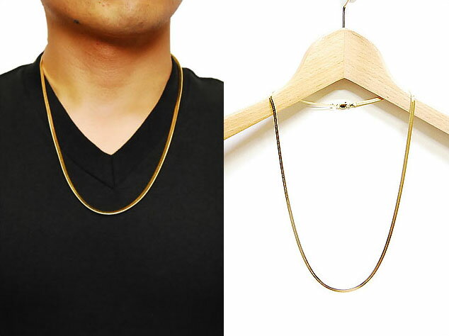 アウトレット NO BRAND GOLD PLATE CHAIN NECKLACE 5mm プレート ...