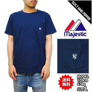 ȥåȡMAJESTIC ATHLETIC NY ⡼ ݥ TEE ݥåդ Ⱦµ T NEWYORK YANKEES ˥塼衼 󥭡 ͥӡ    ǥ  MBL MM01-NYK-0156-NVY5