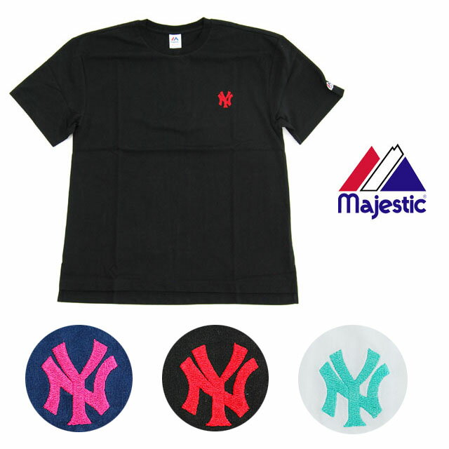 ȥåȡMAJESTIC ޥƥå ATHLETIC NY ⡼ TEE Ⱦµ T NEWYORK YANKEES ˥塼衼 󥭡 BLACK WHITE NEVY ֥å ۥ磻 ͥӡ    ɽ   ǥ  MBL