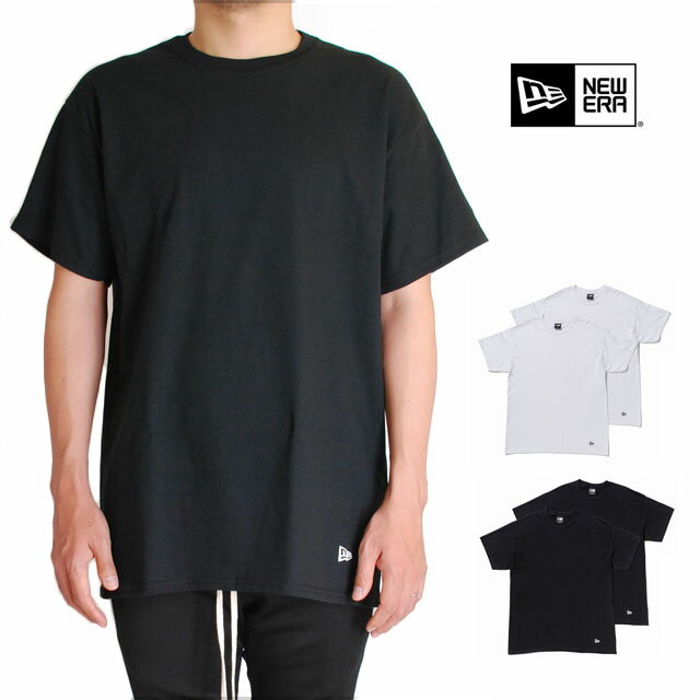 NEWERA 2-PACK TEE FLAG LOGO WHITE BLAKE ニューエラ アパレル 2パック Tシャツ フラッグ 無地 ホワイト 白 ブラック 黒 半袖 トップス メンズ 男性 スポーツ ストリート ブランド NEW ERA アパレル 13561861 13561864 2pack S M L XL サイズ