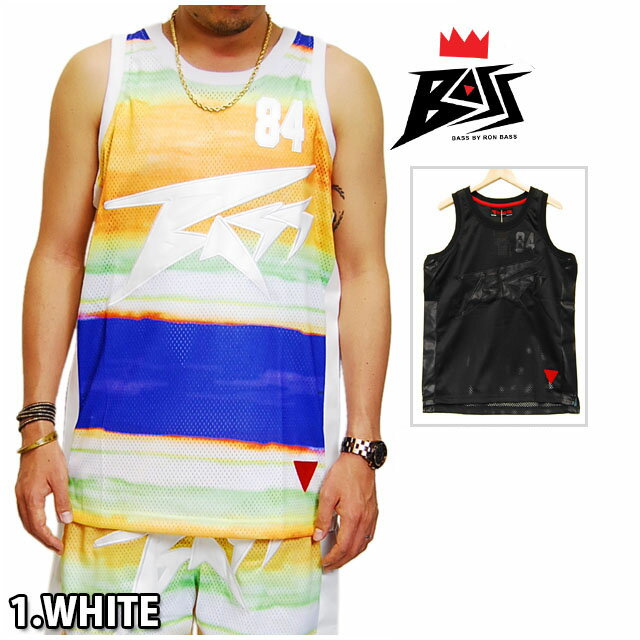 アウトレット BASS BY RON BASS BASKETBALL JERSEY BLACK WHITE GREEN BLUE YELLOW ロンバス バス バスケットボール ジャージ ブラック ホワイト グリーン ブルー イエロー メッシュ レザー メンズ レディース 男女兼用 ユニセックス HIPHOP