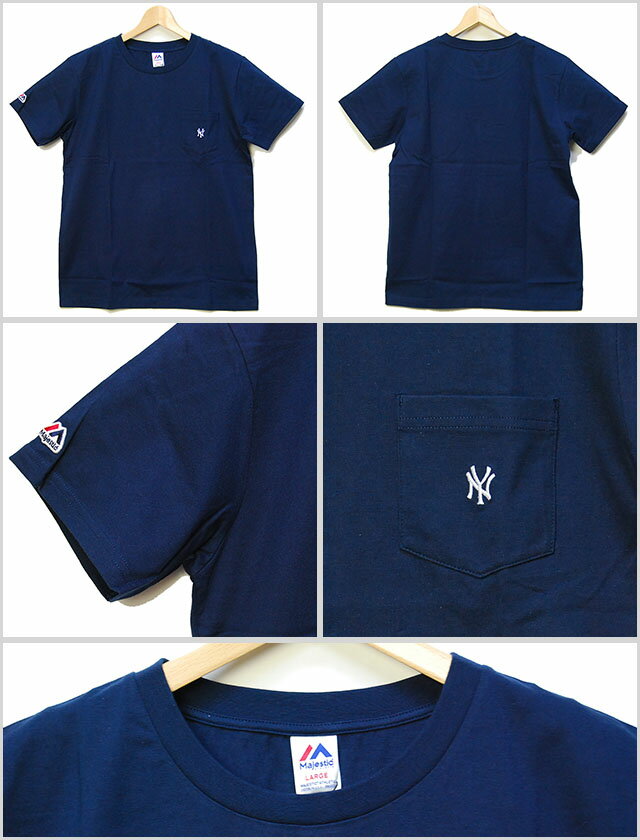 アウトレット　MAJESTIC ATHLETIC NY スモールロゴ ポケ TEE 胸ポケット付き 半袖 ...