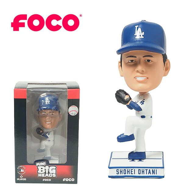 Rakuten - 【海外正規品】FOCO 大谷翔平 ロサンゼルス・ドジャース ピッチング ミニボブルヘッド(ホームユニフォーム) フィギュア 人形 約10cm 4.5INCH 正規ライセンス グッズ 野球 ファン 記念 プレゼント