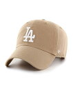 47BRAND ロサンゼルス・ドジャース Dodgers Kids '47 CLEAN UP Khaki x White Logo DODGERS クリーンナッ...
