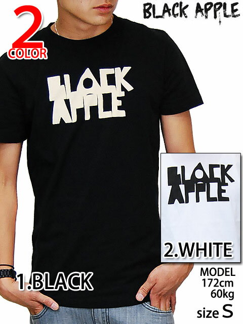 Rakuten - アウトレット 訳アリ BLACKAPPLE BRAND LOGO S/S T-SHIRTS BLK/WHT ブラックアップル ニューヨーク ブランド ロゴ Tシャツ シャツ ブラック/ホワイト メンズ レディース 黒 白 男性 女性