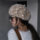 【期間限定!20%OFF発行中】ベレー帽 レディース チェック 帽子 秋 冬 秋冬 チェックベレー帽 ウール タータンチェック メンズ キッズ 立体的 おしゃれ お洒落 大きめ 小顔効果 防寒着(4)