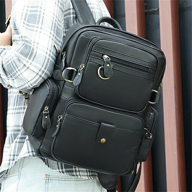 樂天商城 - 【期間限定20%OFFクーポン】本革 ビジネスリュック メンズ リュックサック パソコンリュック A4収納 14PC収納 大容量 撥水 通勤 出張 送料無料 プレゼント 父の日