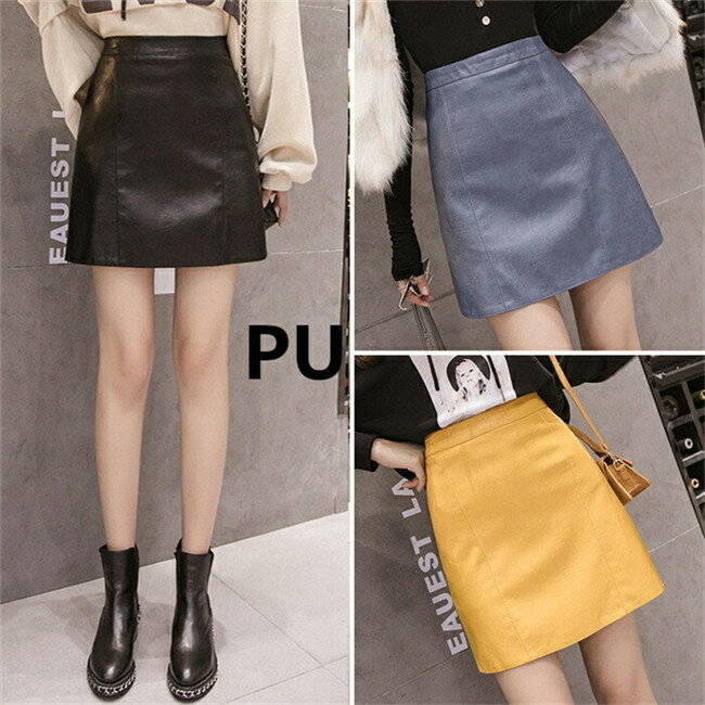 樂天商城 - 【期間限定20%OFFクーポン】レザー スカート ミニ 切替 台形 PUレザー 無地 韓国ファッション 大人 カジュアル ミニスカート タイトスカート 膝上 おしゃれ レディース 20代 30代 40代 ママ 母 OL 脚長効果 着痩せ