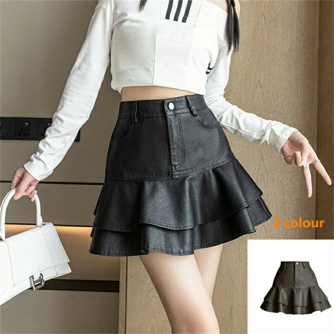 樂天商城 - 【期間限定20%OFFクーポン】ミニ丈 PUスカート ミニスカート 冬 レザースカート 黒 プリーツスカート 通勤 通学 革スカートボトムス 美脚 ハイウエ Aライン 裏地付き おしゃれ フェミニン 秋冬ボトムス