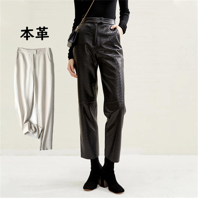 本革ストレッチパンツレザーパンツレ...