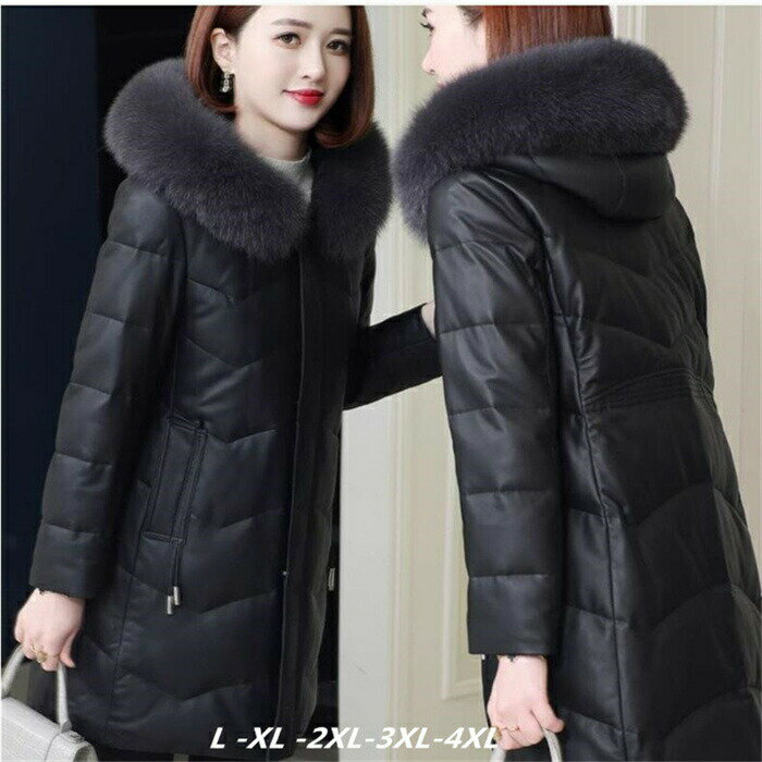 レザーコートロングダウンコートラム...