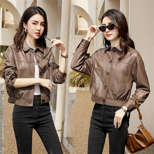 樂天商城 - ジャケット 本革 レディース ラムレザー レザージャケット コート 韓国風 レザージャケット ジップアップ 羊革 女性 大人 大きいサイズ カジュアル きれいめ ライダースジャケット バイクジャケット 春 秋 母 婦人用 暖かい 通勤 通学 アウター 50代 40代 30代 20代