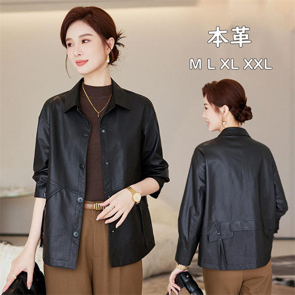 樂天商城 - 本革 ラムレザー レザージャケット レディース 本革 レザージャケット ショット丈 羊革 レザーコート ショットコート トレンチコート ライダース 防風 革コート アウター 春秋冬 結婚式 母の日 プレゼント 優雅 エレガント 30代40代50代 発表会 通学 お出かけ