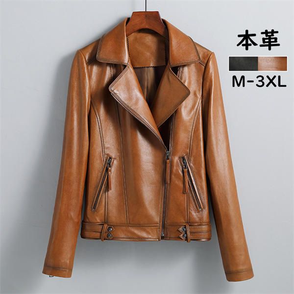 樂天商城 - 本革 ラムレザー レザージャケット レディース 本革 レザージャケット ショット丈 羊革 レザーコート ショットコート トレンチコート ライダース 防風 革コート アウター 春秋冬 結婚式 母の日 プレゼント 優雅 エレガント 30代40代50代 発表会 通学 お出かけ
