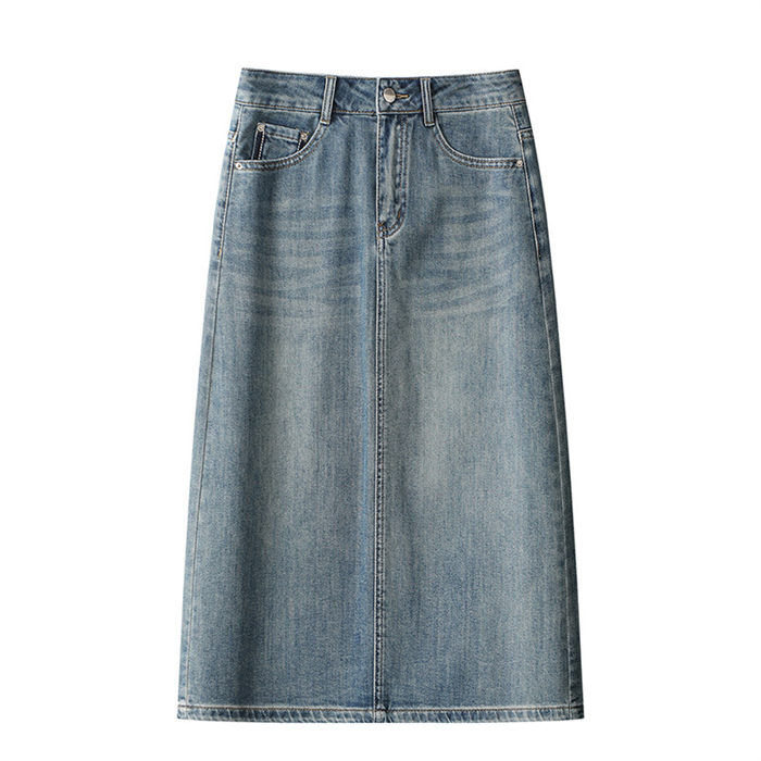 樂天商城 - スカート デニム レディース Aライン タイトスカート デニムスカート ロングスカート バックスリット 体型カバー カジュアル 大きいサイズ ミモレ丈 ハイウエスト 春夏 秋 おしゃれ シンプル 無地 ボトムス レディースファッション ナチュラル 20代30代40代