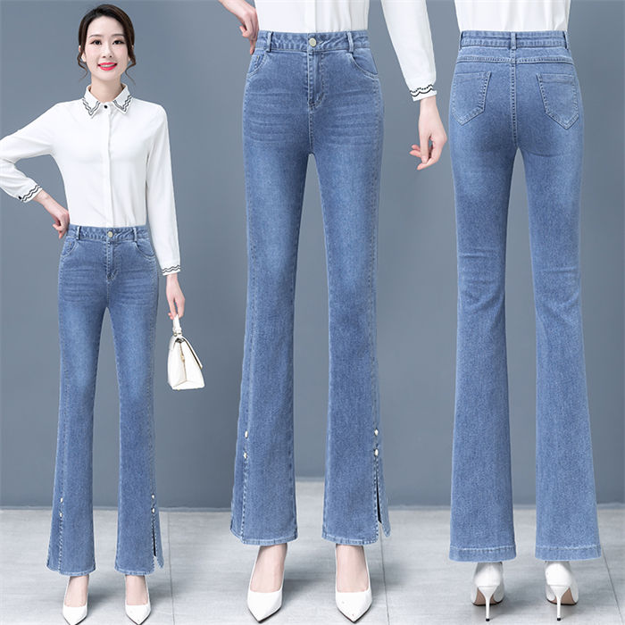 樂天商城 - レディース デニムパンツ ジーンズ 婦人着 ロング ゆったり カジュアル ポケット付 大きいサイズ お出掛け ストレッチジーンズ ボトムス ロング 長ズボン 美脚 細見え フィット感 お洒落 ハイウエスト かわいい 大人 春 夏 秋 冬 オールシーズン 20代 30代 40代 50代 60代