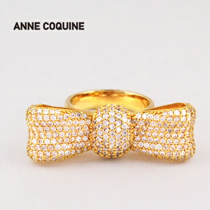 アンコキーヌ Anne Coquine リボン ストーンリング＜ゴールド＞4002-1500