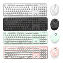 【新発売記念価格!】ワイヤレスキーボード マウスセット 2.4G無線 静音 タイプライター風キーボードマウスセット USBレシーバー 円形キーキャップ オフィス...