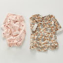 【クーポン最大1000円OFF】ミカンの73cmと80cmがベビー水着 ミカン柄 ワンピース オールインワンタイプ 女児 子供用 こども みずぎ かわいい 赤ちゃん 楽天海外通販 スナップボタン式水着 女の子 長袖 ロンパース