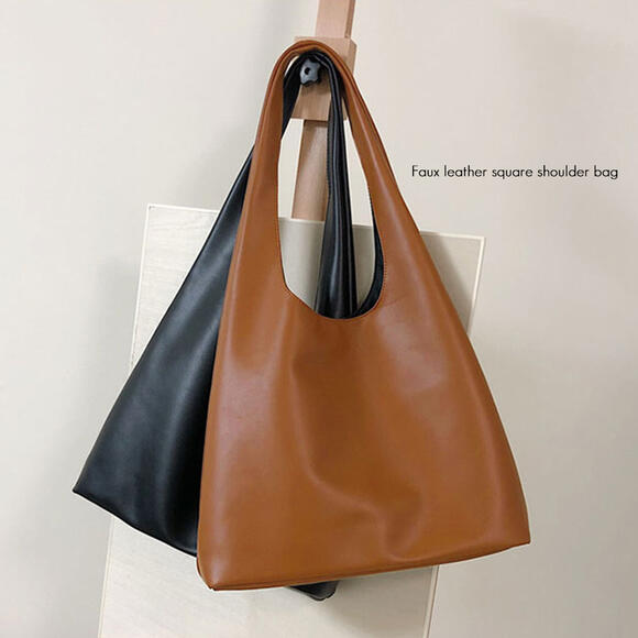 トートバッグ バッグ シンプル 大容量 スクエア 通勤バッグ フェイクレザー レディース オフィスカジュアル マザーズバッグ 韓国ファッション シンプル カジュアル A4 大きめ 肩掛け(4)
